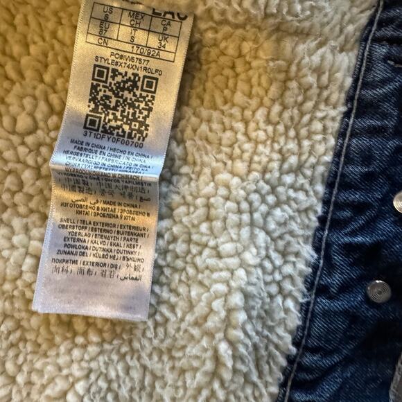 Guess Jeans Jean Jacket Men’s Small With White Sherpa Lining - Picture 7 of 11